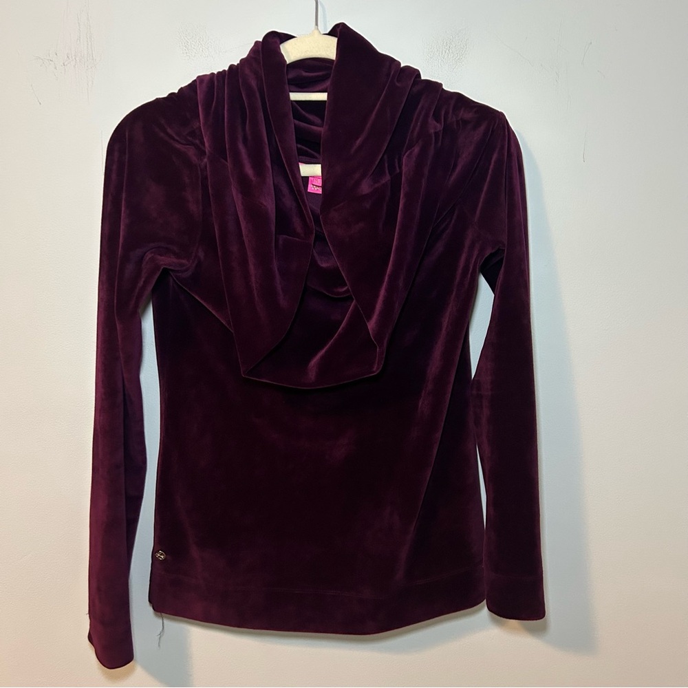 Lilly Pulitzer Purple Velvour Belinda Off the Shoulder Sweater Size XS